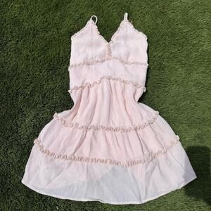 Pink ruffle mini dress